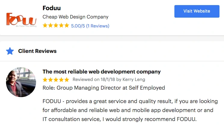 client review foduu webdesign company